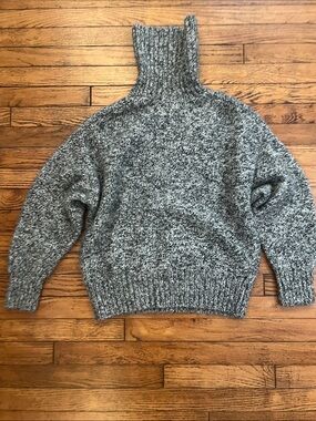 Zara Speckled Charcoal High Neck Sweater